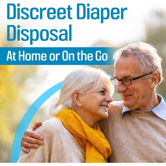 Disposable Adult Diaper Bags - 12 x 15 in, Pack of 75 Leak-Proof, Tear-Resistant & Odor-Proof Adult Incontinence Disposal Bags - Unscented