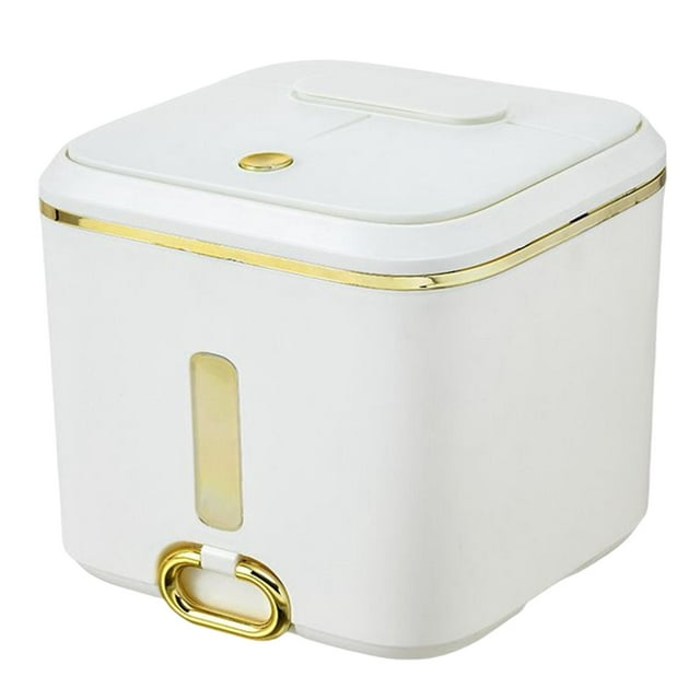 GUOOL Airtight Rice Storage Container Food Container Bin Perfect for Rice Flour Cereal White L