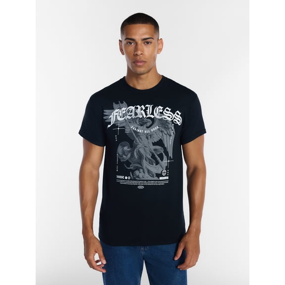 Humor Men's and Big Men's Fearless Statue Graphic Tee with Short Sleeves, Size S-3XL
