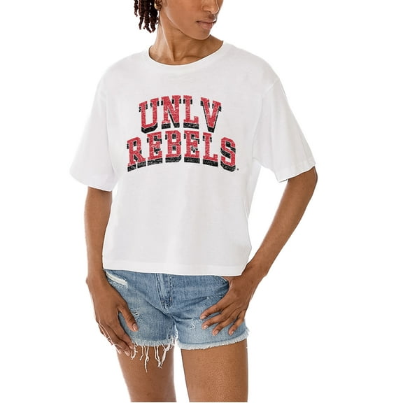 Women's Gameday Couture White UNLV Rebels Claim To Fame Boxy Cropped T-Shirt