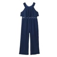thumbnail image 5 of iEFiEL Kids Girls Chiffon Maxi Jumpsuit Rhinestone Wide Leg Outfit Set,Sizes 4-14 Navy_Blue 4, 5 of 7