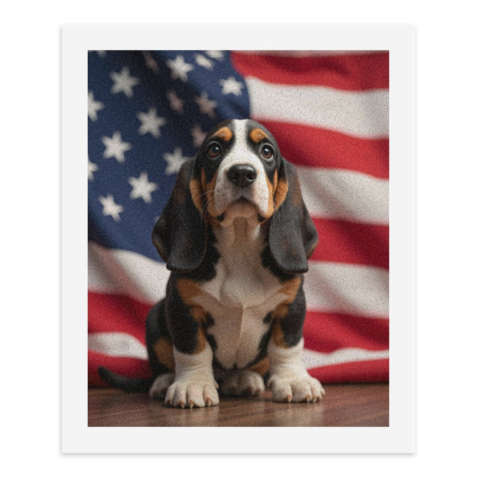 Paint By Numbers Kit for Adults Beginner - Dog Patriot American Flag Background DIY Canvas Painting Kits for Adults, Frameless Paint By Number for Adults for Home Wall Decor 16x20 Inch
