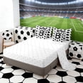 thumbnail image 4 of Erosebridal Letter B Soccer Ball Pattern Print Bedding Comforter Set, Sports Monogram Full Bedding Set for Kids Boys and Girls, Reversible 7 Pieces, 4 of 6