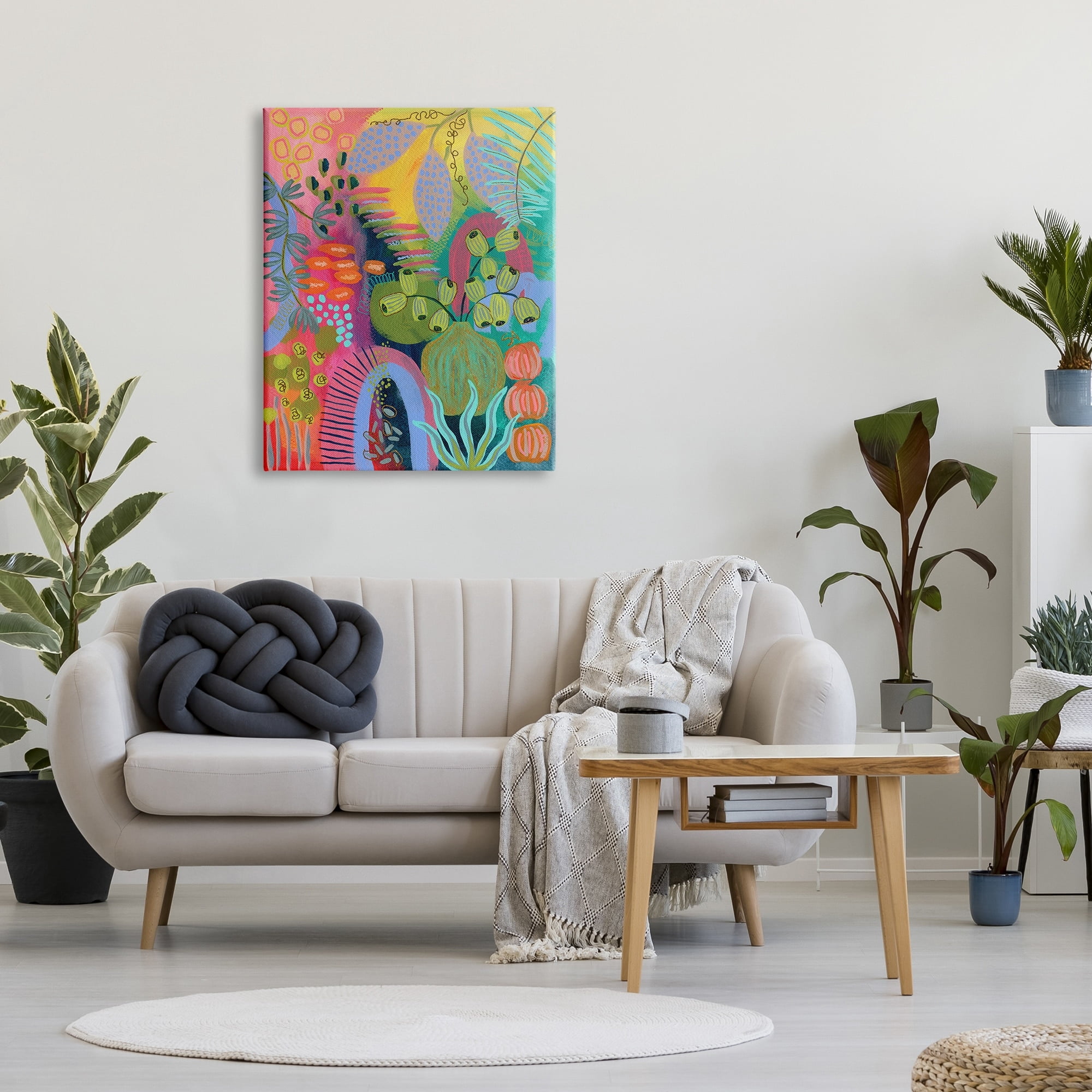 Stupell Industries Abstract Botanicals Vivid Hues Botanical & Floral Painting Gallery Wrapped Canvas Print Wall Art