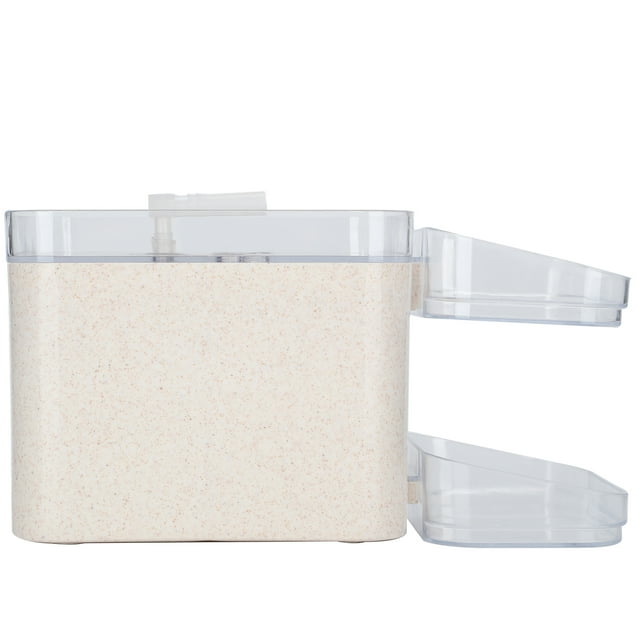 Pet Water Feeder, Pet Water Dispenser Floor 2L Capacity Automatic USB Charging With Power-off Protection For Dog USB Interface 5V Double Bowl Transparent Beige