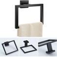 thumbnail image 4 of Towel Ring - Thicken 304 Stainless Steel Towel Holder, Towel Racks for Bathroom, Square Modern Design Hand Towel Holder, Contemporary Hand Towel Bar - Black, 4 of 7