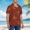 thumbnail image 3 of Balery Christmas Tree On A Red Background Camisas hawaianas de manga corta para hombre, camisas playeras de corte holgado, camisas de vacaciones con botones,Small, 3 of 7