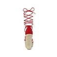 thumbnail image 2 of BLISSFUL STEP Women's Platform Espadrilles Wedge Heel Transparent Straps Sandals Red (Size 7), 2 of 7