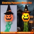 thumbnail image 4 of Cuorung Decoraciones de Halloween Decoración al aire libre Colgante Iluminado Sombrero de bruja de calabaza brillante con 3 modos iluminados Decoraciones de Halloween de color naranja aterrador para i, 4 of 5