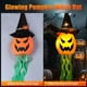 thumbnail image 4 of Cuorung Decoraciones de Halloween Decoración al aire libre Colgante Iluminado Sombrero de bruja de calabaza brillante con 3 modos iluminados Decoraciones de Halloween de color naranja aterrador para i, 4 of 5