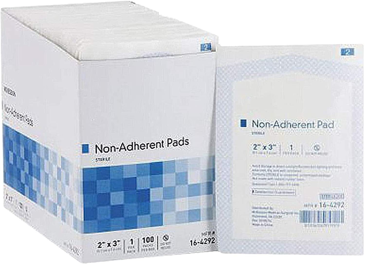 NonAdherent Dressing 2" x 3" Case of 1200 NonWoven Sterile Pads for