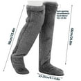 thumbnail image 3 of Lovskoo Unisex Winter Teddy Legs Fuzzy Socks Thick Plush Warm Leg Cover Home Socks Over The Knee Floor Socks Dark Gray, 3 of 9