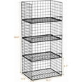 thumbnail image 3 of XCOSRACK 4-Tier Stackable Closet Organizer Baskets, Heavy-Duty Metal Wire Storage Shelves for Folded Clothes & Jeans, Foldable Wardrobe Organization for Bedroom, Black, 3 of 10
