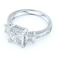 thumbnail image 3 of Sterling Silver 1.5ct Classic Three Stone Style All Simulated Princess Cut Diamond Promise Engagement Ring (11), 3 of 6