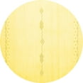 thumbnail image 1 of Ahgly Company Indoor Round Solid Yellow Modern Area Rugs, 8' Round, 1 of 4