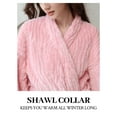 thumbnail image 4 of AMITOFO Long Robes for Women, Soft Fluffy Fleece Bath Robe with Front Pocket, Winter Warm Plush Lapel Women's Robes, Adjustable Belt, 4 of 8