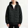 thumbnail image 4 of YUANxueke Boys Zip Up Thickened Coat, Long Sleeve Puffer Jacket with Drawstring Hood, Winter Warm Casual Outerwear, 4 of 7