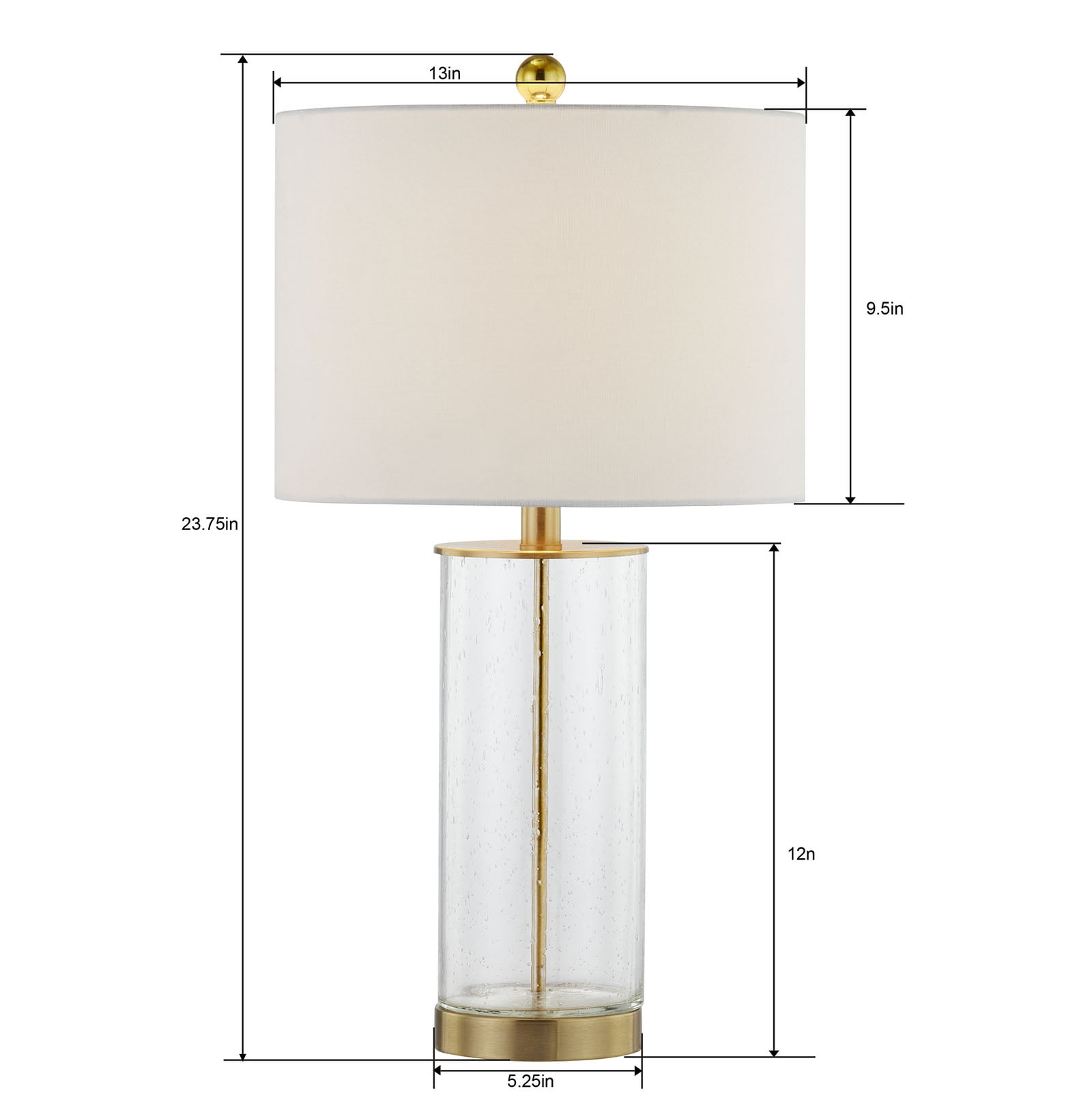 Maxax Bubble Glass Table Lamps for Living Room Set of 2,  23"  Modern Gold Bedside Nightstand Lamps for Bedroom