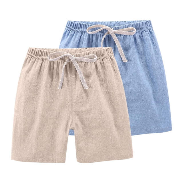RXIRUCGD 2025 Summer Clothes for Kids 2PC Children's Summer Solid Casual Sports Shorts With Drawstring For Kids