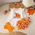 thumbnail image 2 of Dmsael My First Halloween Outfit for Baby Girl Pumpkin Romper Tutu Skirt with Bow Headband Leg Warmer Clothes 4Pcs Set (Orange,0-3 Months), 2 of 7