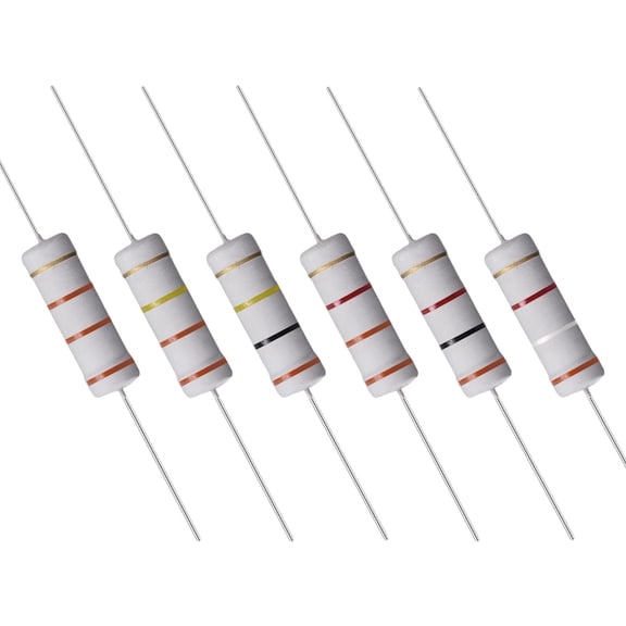 60 Pack 5W Metal Oxide Film Resistor 33KR, 330KR, 300KR, 3.3KR, 30KR, 3.9KR Ohm ±5%