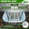 thumbnail image 3 of Window Well Supply - Egress Window Well Kit - Complete Basement Egress Window Kit - Includes Argon-Filled Basement Window - 27"x45", Window Well, Egress Ladder, Window Well Cover - 42"W x36"P x60"D, 3 of 7