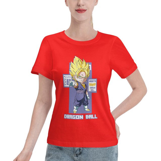 T-Shirt Basique à Manches Courtes pour Femme Super Saiyan