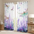 thumbnail image 2 of Homewish Floral Lavender Black Out Curtains for Kids Children Teens Girls,Flying Butterflies Curtains Pack of 2 (42x63 Each),Spring Garden Bedroom Curtains,Microfiber Bedroom Decor, 2 of 6