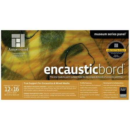 Ampersand Art, Encausticbord, Cradled, 7/8" Profile, 12" x 16"