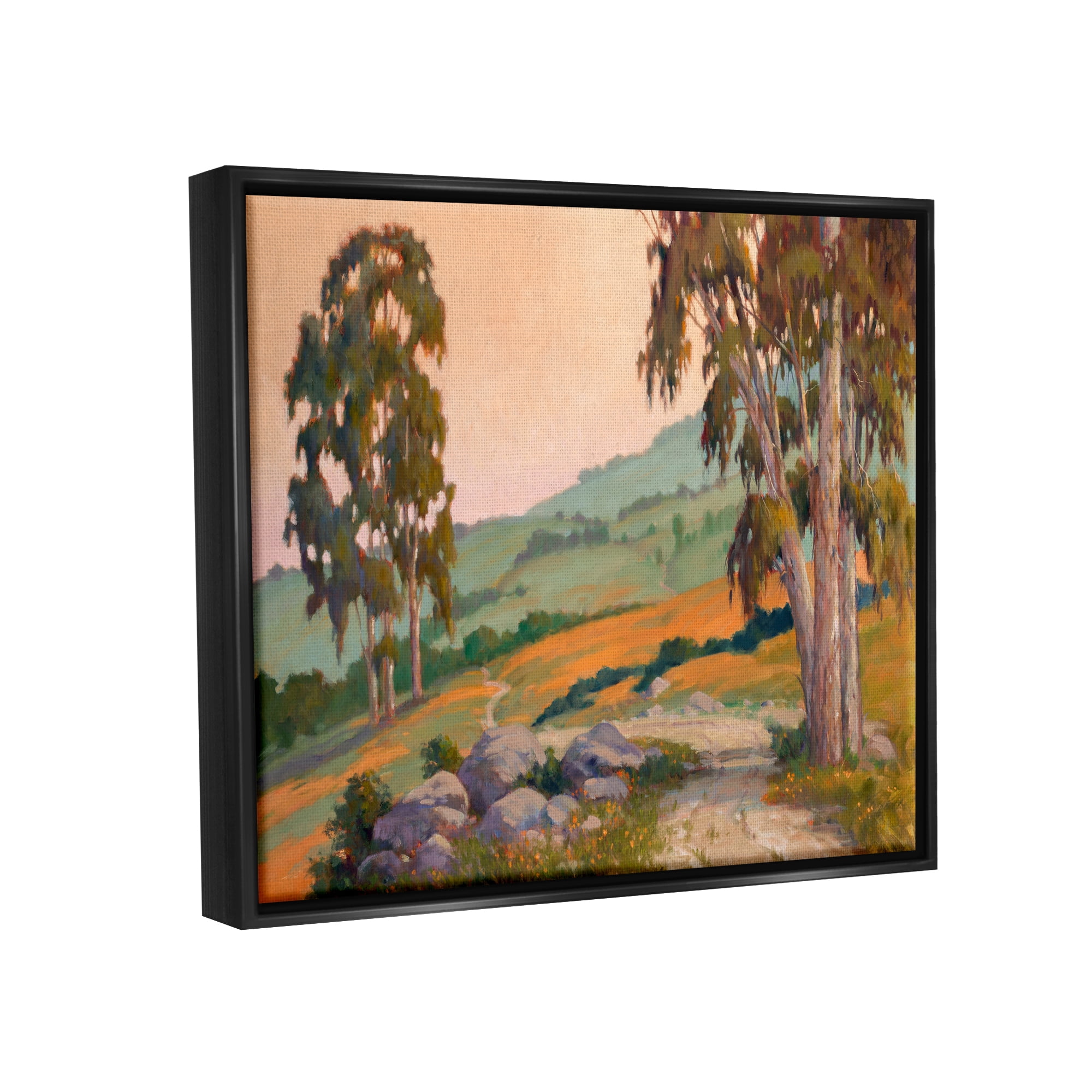 Stupell Bold Landscape Trail Nature Scene Landscape Painting Black Floater Framed Art Print Wall Art