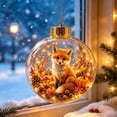 thumbnail image 2 of 2026 Christmas Home Party Decoration Fall Ornament Forest Wildlife In Glass Ball Hanging Ornament Pumpkin Maple Leaf Thanksgiving Christmas Tree Decor Christmas Celebration Party Supplies, 2 of 7
