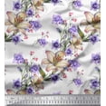 thumbnail image 1 of Soimoi Cotton Cambric Fabric Leaves & Lily Flower Print Fabric by The Yard 42 Inch Wide, 1 of 1