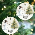 thumbnail image 4 of CREATITOY Ceramic Christmas Snowman Hanging Ornament - Festive Decor for Christmas Tree BranchesMantel Home Holiday Accent, 4 of 6