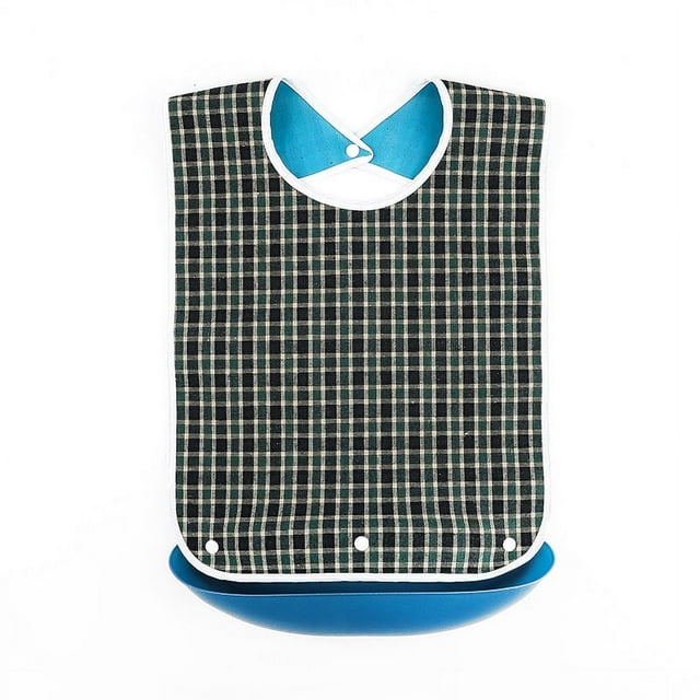 Bavoir Imperméable Anti-Fuite Adulte Résistant aux Taches Imprimé Serviette de Bave pour Personnes Âgées
