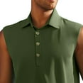 thumbnail image 4 of Mens Sleeveless Golf Tees Shirts Button Collared Tank Tops Summer Boys Casual Solid Color Pullover Going-Out Loungewear Vests Tanks, 4 of 4