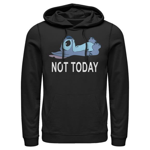 Men's Lilo & Stitch Not Today Pull Over Hoodie Black Small