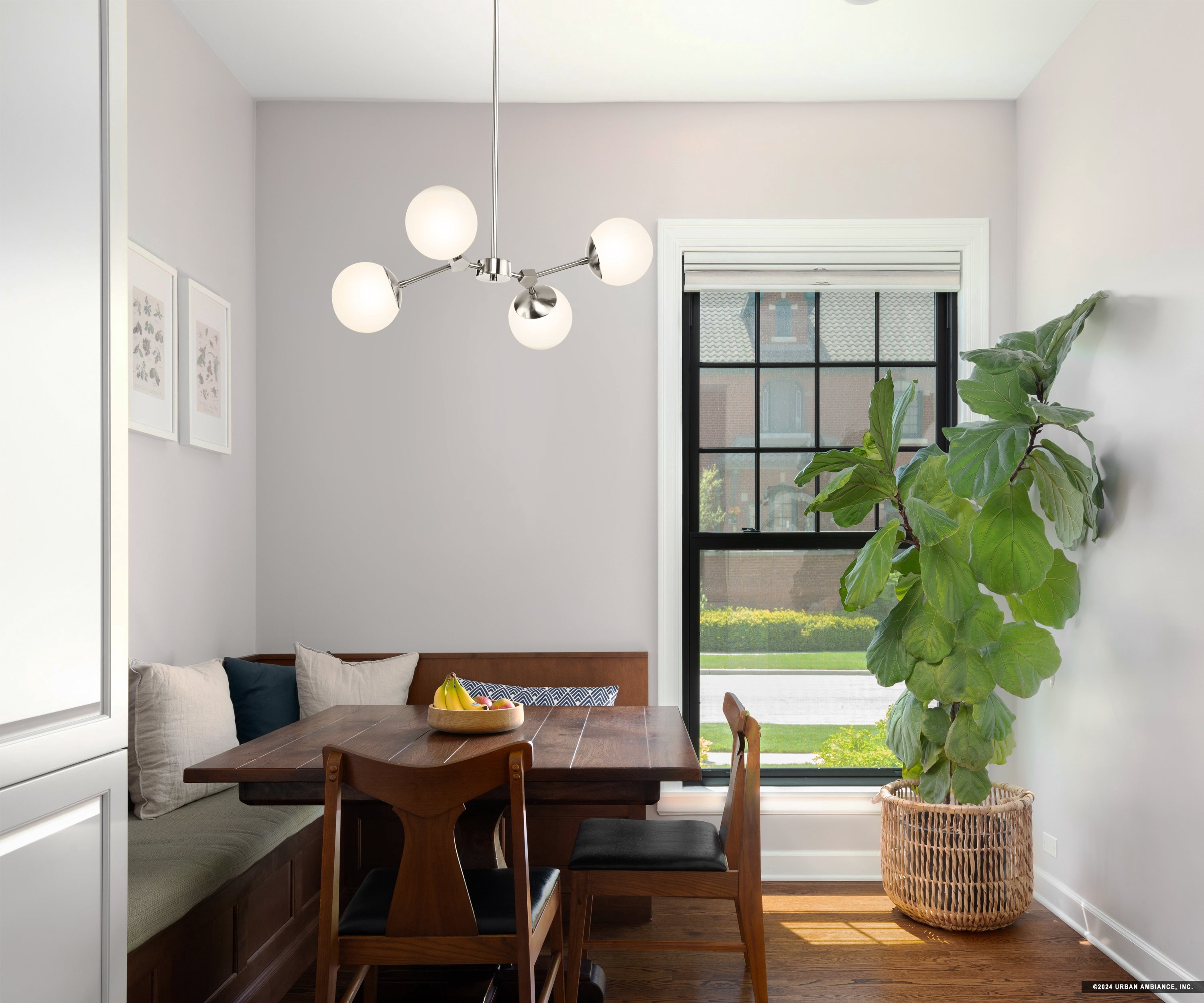 Luxury Minimalist Chandelier, Brushed Nickel, UHP4620