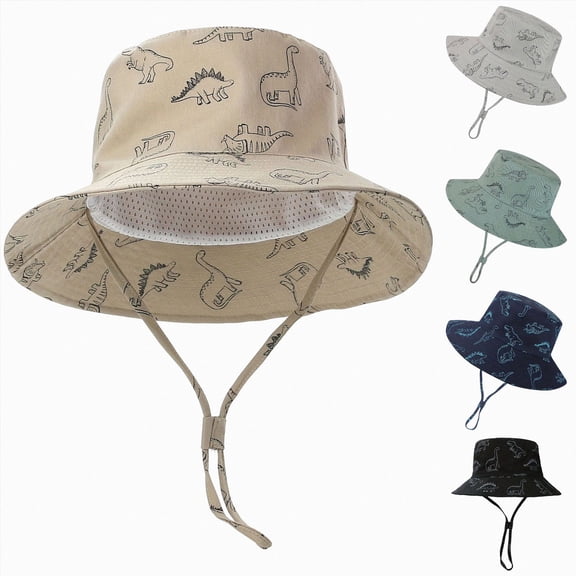 Quealent Baby Sun Hat for Boys Girls Toddler Summer Bucket Hat Kids Sun Protection Beach Hat Cotton Baby Hats 3-5 Years