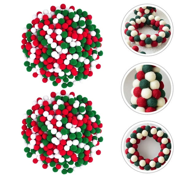 OUNONA Christmas Pom Poms Assorted Colors for Holiday Decorations Crafts 2000 Pieces