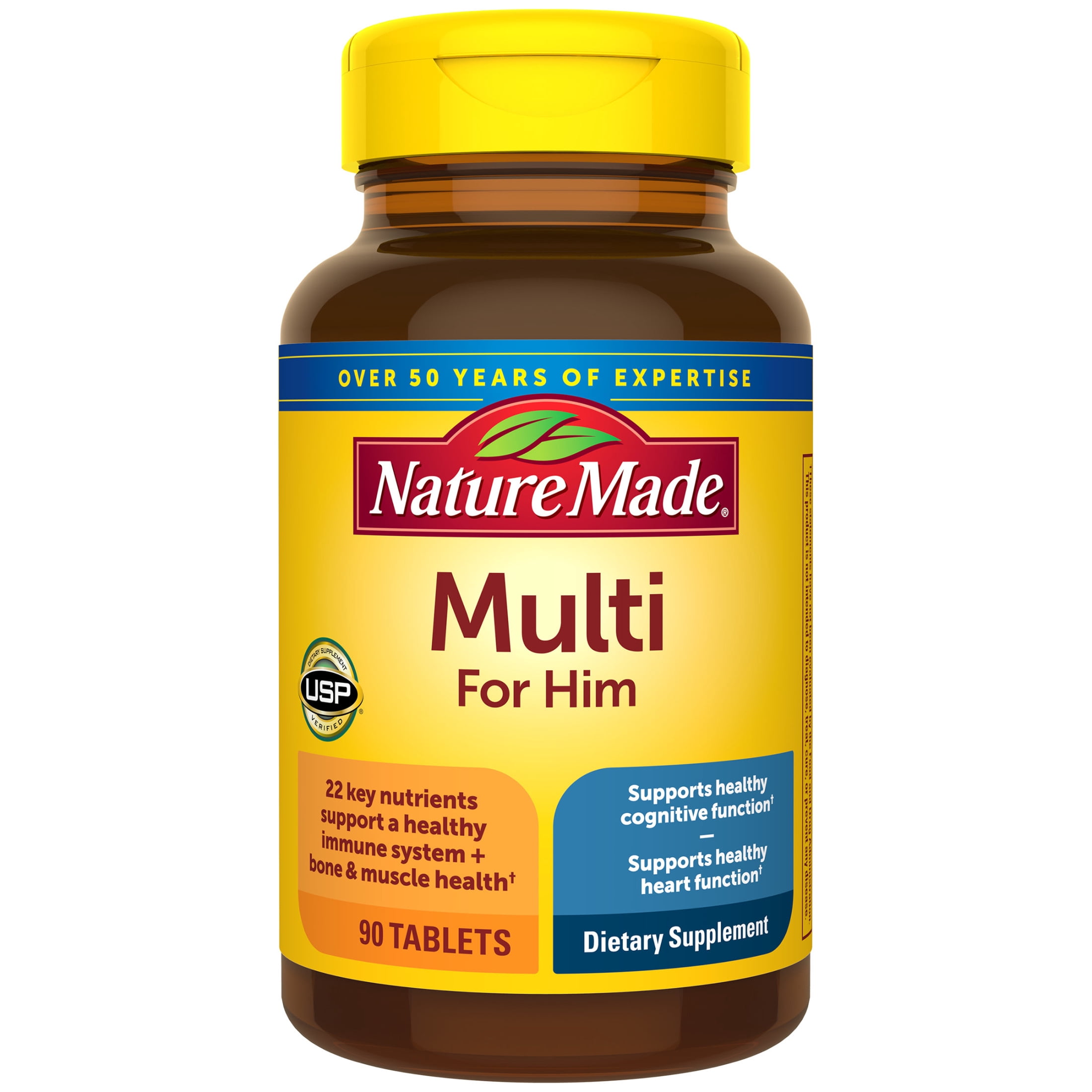 Nature Made Multivitamin For Men with No Iron Tablets, Mens Multivitamin, 90 Count