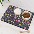 thumbnail image 2 of Boho Floral Dog Bowl Mat - Abstract Watercolor, Waterproof Pet Food Mat, 2 of 2