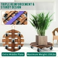 thumbnail image 2 of IdleHippo 2-Pack 12-Inch Wooden Plant Caddies with 360° Lockable Wheels, Rolling Pot Stands, Up to 170 lbs Each, 2 of 5