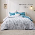 thumbnail image 2 of Juego de edredón Bedsure Queen, azul azulado con estampado floral, 3 piezas, 2 of 6