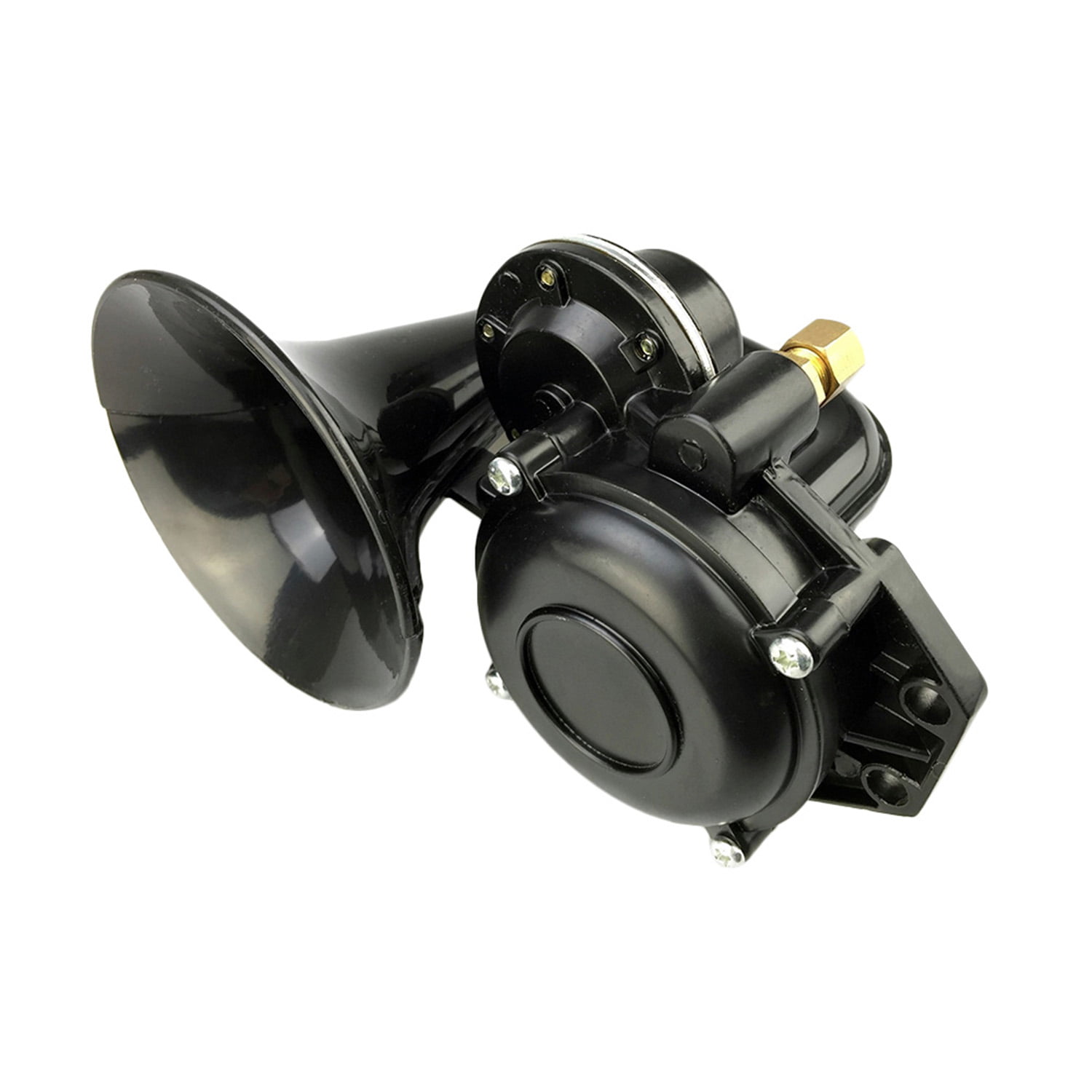 12V/24V 120DB Loud Single Trumpet Snail Air Horn Siren Waterproof Speaker Universal for Car Truck Bus Van Single Trumpet Horn 