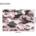 thumbnail image 3 of Dreamtimes Pink Black Camouflage Camo Military Bath Mat for Bathroom Shower U Shape Toilet Rugs Contour Carpet Set, Fluffy Absorbent & Machine Washable, 2 Piece, 3 of 6