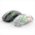 thumbnail image 5 of BAKIBO Wireless Gaming Mouse, PC Transparent Computer Mice with Dual mode BT5.0/2.4G, PixArt Chip 3D RGB Lighting, Ergonomic 7 Buttons, Rechargeable Mute Mouse for PC Laptop Tablet (Black/White), 5 of 7