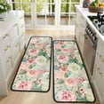 thumbnail image 4 of Kitchen Rugs Sets Of 2,Pioneer Flower Floral Print Pattern Anti Fatigue Kitchen Mat Rugs Non Slip Washable,Decorative Kitchen Floor Mats for Kitchen,Sink,Laundry,17"x47"+17"x47", 4 of 5