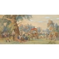 thumbnail image 2 of Amadeo Preziosi 24x14 Gold Ornate Framed and Double Matted Museum Art Print Titled - A Party at the Sweet Waters of the Bosphorus, Constantinople (1847), 2 of 4