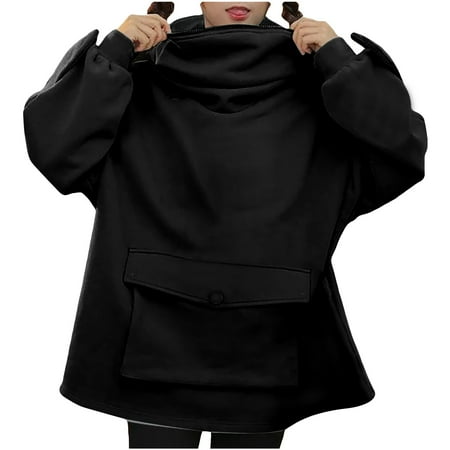 

Simplmasygenix Hoodies for Women Plus Size Women s Stitching Three-Dimensional Pocket Cute Design Pullover Sweatershirt