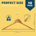 thumbnail image 2 of Lifemaster Solid Wooden Hanger Set - 10 Pieces Non-Slip Versatile Closet Space-Saving Hanger Set for Suit, Coat, Camisole, Jacket, Pants, and Dresses with 360° Swivel Hook, 2 of 7